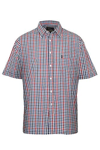 Image of Champion Mens Doncaster Country Short Sleeve Shirt-Blue Check-2XL-Max 55",140cm