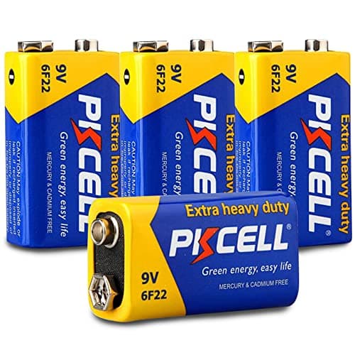 Image of PKCELL 9V Battery 6F22/PP3 (4 Pack) - Long-Lasting 9 Volt Square Batteries for Smoke Alarm, Fire Detector, Multimeter & Remote Control Car - 0% Plastic Packaging - 3-Year Storage
