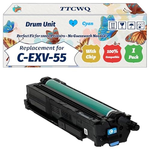 Image of C-EXV-55 Drum Unit Compatible for Canon Work for Canon IR Advance C256iDX C257DX C357i C356iDX C257iDX C357P C356PDX Printers (1 Pack Cyan)