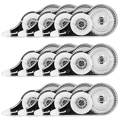 Image of Yoosso 12 Pcs Correction Tape, 12m x 5mm Correction Tape Total 144m White Mouse for Student Office Home School Use(Black)