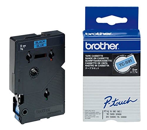 Image of Brother TC 591 - Laminated tape - 9 mm - black on blue