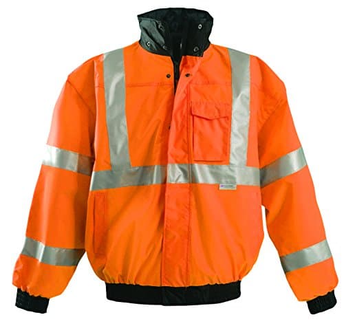 Image of OccuNomix LUX-TJBJ-O4X Premium 4-in-1 Bomber Jacket, Class 3, 100% ANSI Polyester, Waterproof, 4X-Large, Orange