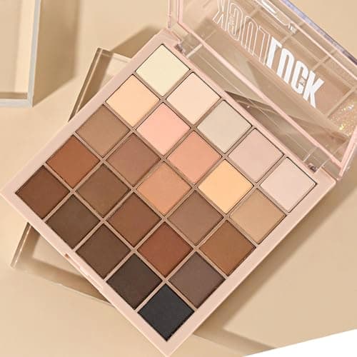Image of Brown Eyeshadow Palette, Nude Eye Shadow Pallets for Women, 25 Colour Matte White Black Smokey Neutral Long Lasting Highly Pigmented Eye Shadows Palettes Makeup Gifts for Women and Girls