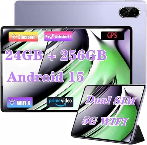 Image of TANYIMING Android Tablet 10.1" inch, 4G LTE Dual SIM, 24GB RAM 256GB Storage,Supports extend 1TB, IPS Touchscreen,Dual Camera, WiFi/WLAN/Bluetooth/GPS,TYD-109pro (Purple, 24GB+256GB)