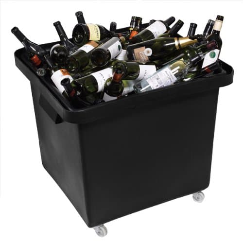 Image of Recycled Bottle Skip 185ltr Black | Bar Truck, Glass Bottle Recycling Bin, Stackable Bottle Skip - Made from Recycled Polymer Plastic