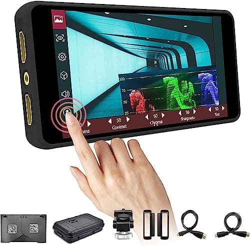 Image of Portkeys PT5 II Camera Monitor 5 Inch Full Touchscreen DSLR Field Monitor FHD 4K Camera Monitor Wide Color Gamut New Peaking 3D LUT Video Assist Luma RGB Waveform for DSLR