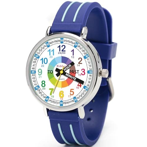 Image of Kiddus Educational Watch for Kids, Analog Wristwatch for Boys and Girls from 5 Years Old, 3ATM and 5ATM, First Children's Timepiece with Hours and Minutes, Learning Gift for Kids