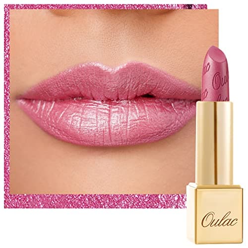 Image of OULAC Metallic Shine Glitter Lipstick, Pink High Impact Lipcolor, Lightweight Soft and Ultra Hydrating, Long Lasting, Vegan & Cruelty-Free, Full-Coverage Lip Color 4.3 g/0.15 HIP & HIPPIE(11)