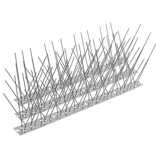 Image of Bird Spikes for Pigeons Small Birds, Pigeon Spikes Kit Cover 6M (20 feet), Fence Spikes Stainless Steel Bird Deterrent Repellent Spikes for Cats, Birds Control Defence Spikes (18 Pack, Uninstalled)