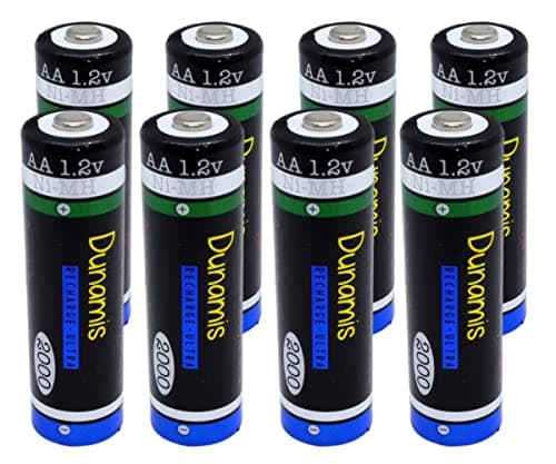 Image of 8pk Dunamis 1.2v AA 2000mAh NiMH Rechargeable Batteries - HIGH POWER Suitable for Digital Cameras, Bluetooth Headsets, XBOX Controllers & High Drain Devices etc …