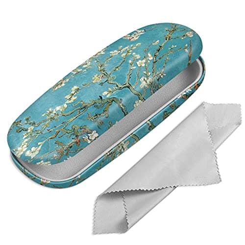Image of FINTIE Hard Shell Glasses Case for Women Men - Fashion Reading Eyeglasses Case Protective Spectacle Cases with Cleaning Cloth