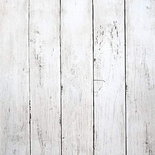 Image of White Wood Wallpaper Self Adhesive Contact Paper White Wood Effect Wallpaper Wood Panel Peel and Stick Wallpaper Sticky Back Vinyl Wrap Vintage Wood Wall Covering Rustic Removable 44x300cm