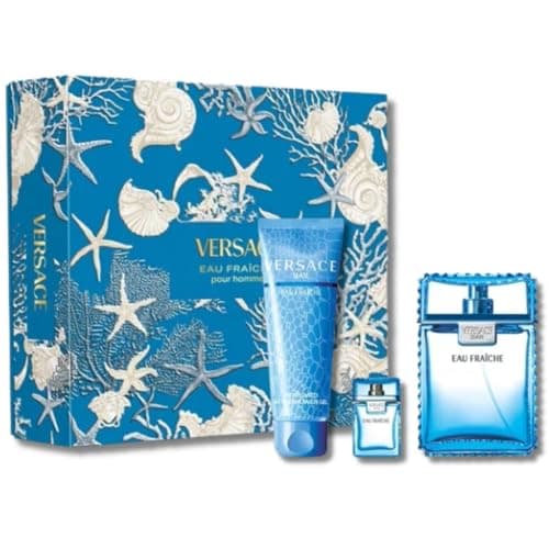 Image of Versace Man Eau Fraiche by Versace for Men - 3 Pc Gift Set 3.4oz EDT Spray, 0.17oz EDT Spray (Mini), 5oz Bath and Shower Gel