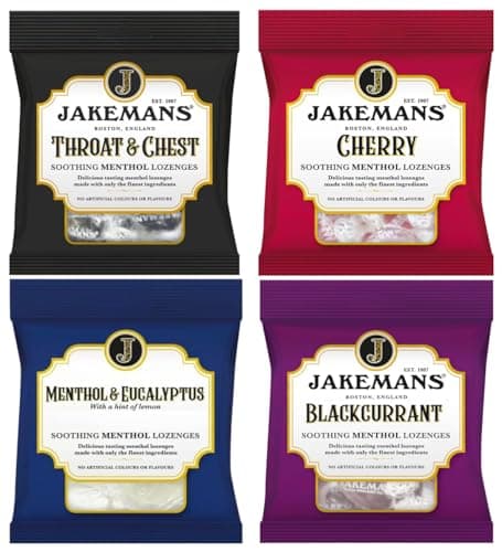 Image of Jakemans Menthol Cough Drops 4 x Lemon & Honey | Soothing Herbal Lozenges for Cough Relief, Sore Throat, Congestion & Voice Care | Natural Vapour Action Hard Candy (4 Pack) (Assorted)