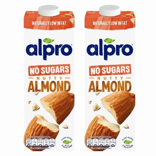 Image of Unsweetened Almond Milk 1L x 2 Compatible with Alpro Long Life Plant Based Drink with Welari Thank You Card | (2 Pack)