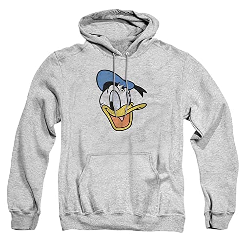 Image of Cotton Soul Disney Donald Duck Face Vintage Mens Hoodie, Grey Heather, LRG
