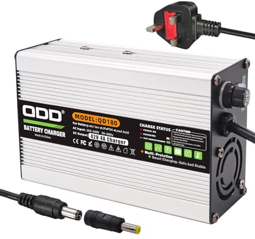 Image of QDD 42V 4A Charger 36V Li-ion Battery Charger Used for 10S 36V 37V 15Ah 20Ah 30Ah 40Ah Lithium Li-ion Battery Pack with DC5.5 * 2.1(5.5 * 2.5) mm Connector
