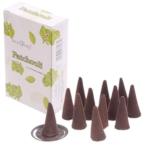 Image of Stamford Patchouli Incense Cones 12 Packs (15 Cones Each) - Earthy Aroma for Relaxation & Focus | Plastic-Free Dispatch - Festive Relaxation Set, for Aromatherapy Lovers