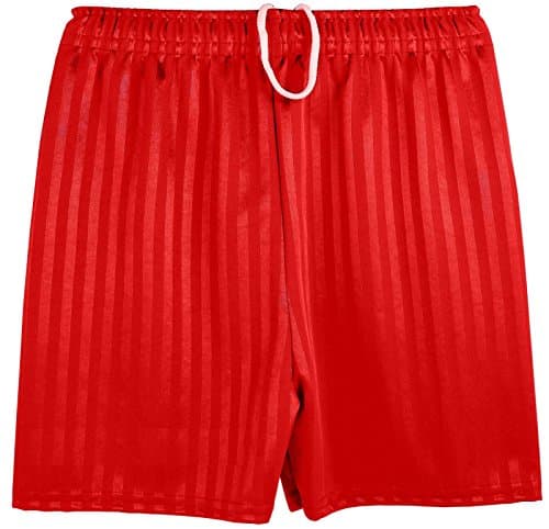 Image of Kentex Online Boys Girls Unisex Shadow Stripe Gym Sports Football Games School PE Shorts (Medium (5-6 Years), Bright Red)