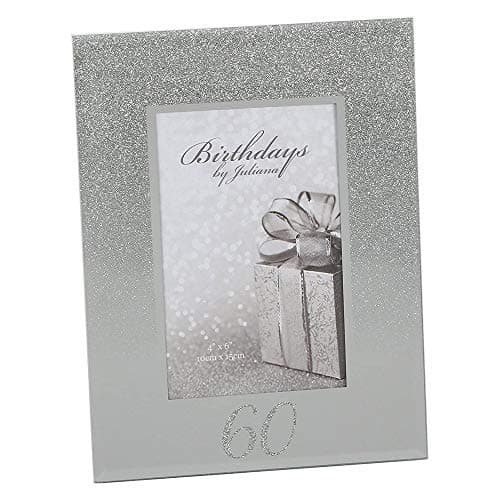 Image of 60th Birthday 4" x 6" Glitter Mirrored Glass Frame, 60 design