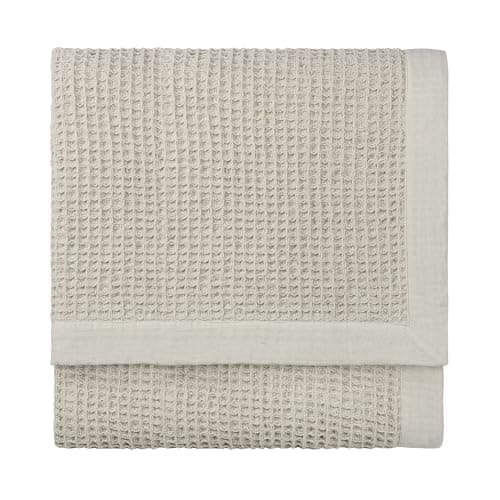 Image of furn. Yard Canopy Waffle Weave Throw – Chunky Cotton Waffle with Oxford Border (Taupe – 240x260cm)