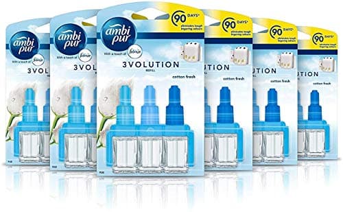 Image of Ambi Pur 3Volution Cotton Fresh Air Freshener Plug-in Refill, 20 ml, Pack of 6