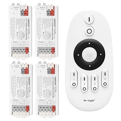 Image of LIGHTEU®, Milight Miboxer 2 in 1 LED Strip Controller (WiFi+2.4G) dual white and single color, Tuya Smart Amazon Alexa and Google home voice control bluetooth 4.2, 4x E2-WR + FUT007
