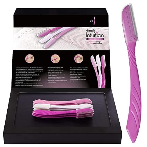 Image of Wilkinson Sword Eyebrow Razor Shaper Facial Hair Remover and Trimmer, Exfoliating Dermaplanning Tool for Women and Men 9 Pieces