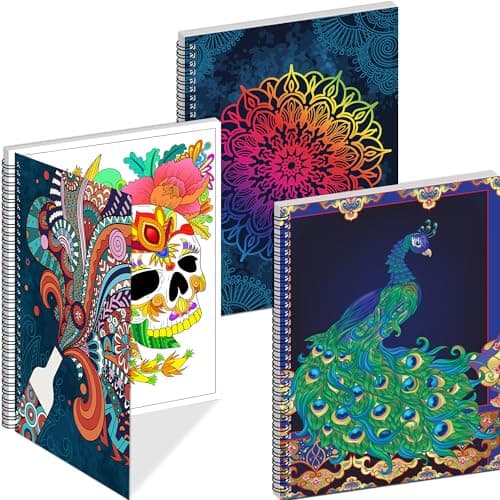 Image of Kalysky 3 Pack Adult Colouring Books, Mindfulness Colouring Books for Adults, Themes of Animal Mandalas Flowers and Other Designs for Relaxing Stress Relief
