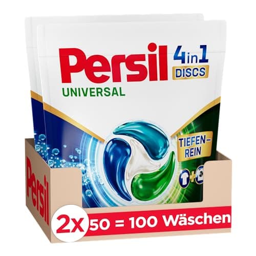Image of Persil Universal 4-in-1 Discs (100 Washes), Universal Detergent with Deep Clean Technology, Full Detergent for Pure Laundry and Hygienic Freshness for the Machine