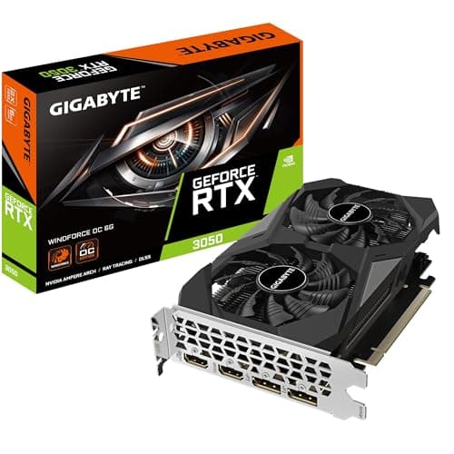 Image of Gigabyte NVIDIA GeForce RTX 3050 WINDFORCE OC Graphics Card - 6GB GDDR6, 96-bit, PCI-E 4.0, 1470MHz Core Clock, 2x DP 1.4, 2x HDMI 2.1, NVIDIA Ampere - GV-N3050WF2OC-6GD