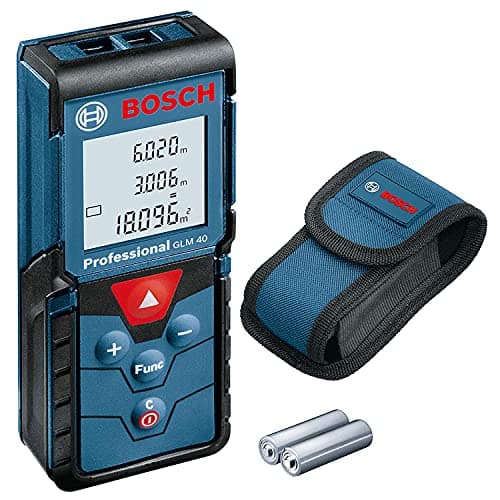 Image of Bosch Professional laser measure GLM 40 (with memory function, measuring range: 0.15–40 m, 2 x 1.5 V batteries, protective bag)