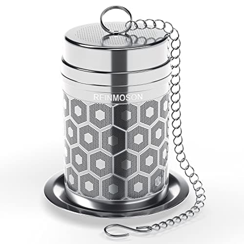Image of Reinmoson 304 Stainless Steel Tea Strainer for Loose Tea, Extra Fine Mesh Tea Infuser 1.5” x 2.2” Tea Diffusers for Loose Tea Black Tea, Rooibos, etc