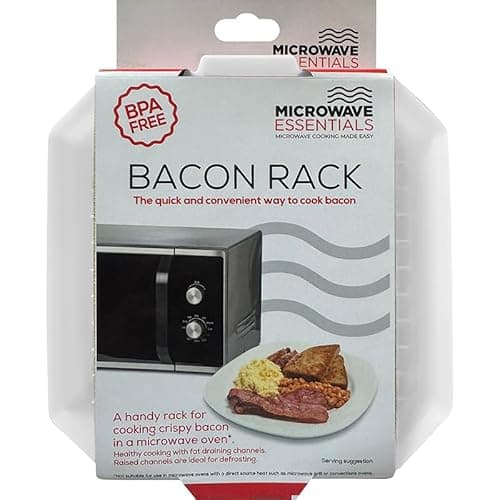 Image of Microwave Essentials Bacon Rack, BPA-Free, Microwave Cooking Tray with Fat Draining Channels