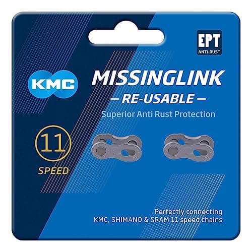 Image of KMC 11 Speed EPT Re-Usable MissingLink, Dark Silver, 2 Pairs