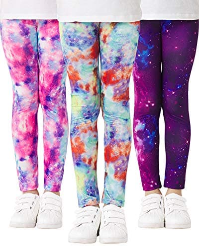 Image of Adorel Girls Leggings Full Length Ankle Trousers Pack of 3 Galaxy 5 Years (Manufacturer Size: 65)