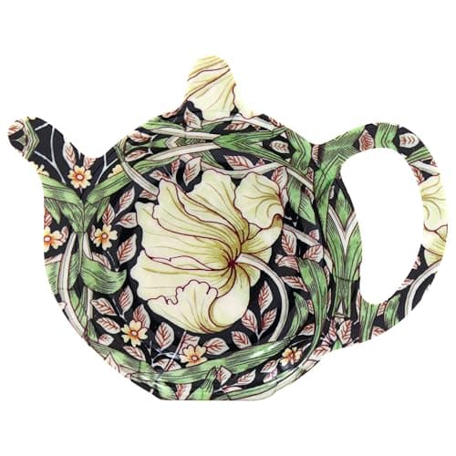 Image of The Leonardo Collection William Morris Pimpernel Teabag Tidy For Kitchen & Home | British Designed Durable Tea Bag Tidy | Tea Bag Dish For Used Tea Bags | Teabag Dish With Modern Design