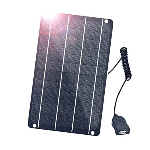 Image of FlexSolar USB Solar Panel, 6W 5V Portable Solar Charger Monocrystalline Waterproof, for Mobile Phone, Power Bank, Fans, Security Cameras, Fishing, Camping, Hiking Outdoor Emergency Power