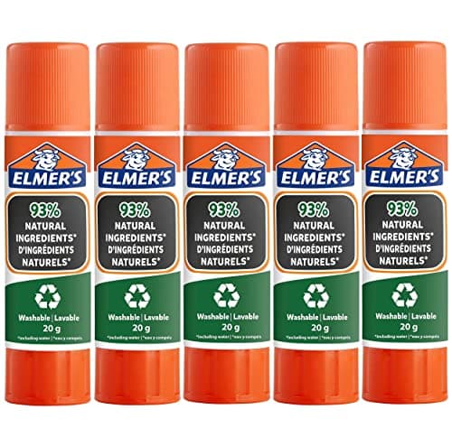 Image of Elmer's Pure Glue Sticks | 93% Natural Ingredients | Great for Schools & Crafting | Washable & Child-Friendly | 20g | 5 Count