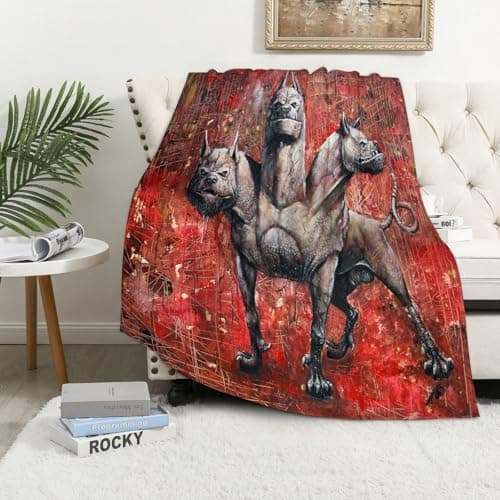 Image of MAAPCHP Flannel Fleece Blanket Throws for Sofa Fluffy Blanket Bed Throw for Bedroom Cerberus - hound of Hades. Blanket for Bed, Couch,Car 50x60in