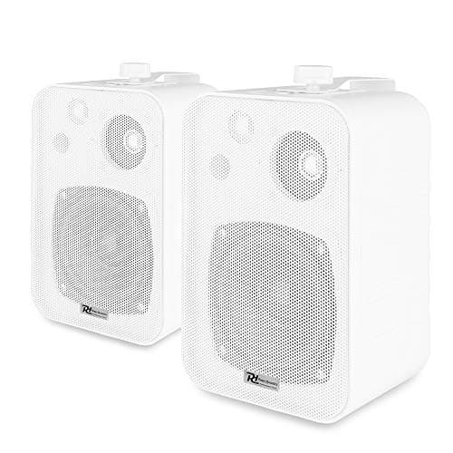 Image of Power Dynamics BV40W 4-Inch Wall Mount Speakers - 100V Line, White Passive Pair with Crossover and Bass Reflex System for Shops, Cafes and Background Music Systems