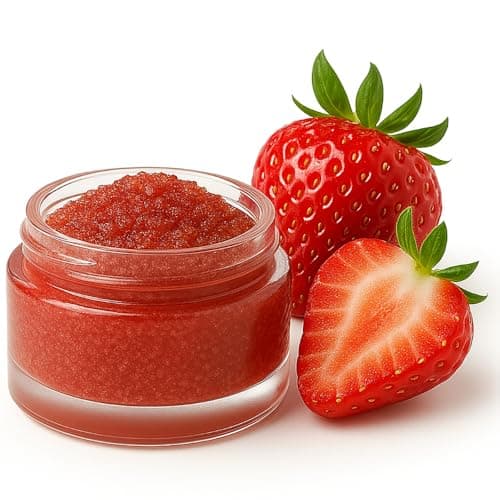 Image of Sugar Lip Scrub - 30g Pot - 15 Delicious Flavours - Made With Natural Jojoba Oil for Soft, Smooth Lips - Vegan Friendly - Puddle of Wax - Made in the UK (30g, Strawberry)