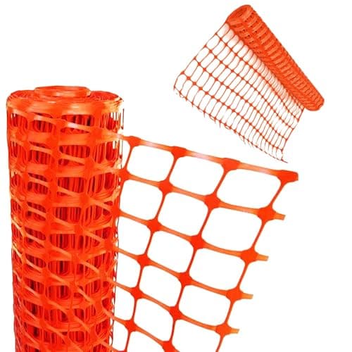 Image of Temporary 50m Orange Barrier Fencing Mesh Safety Net Roll For Construction Sites