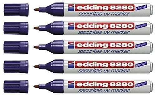 Image of edding 8280 Securitas UV Marker, Line Width Approx. 1.5 - 3 mm, Permanent (Pack of 5)