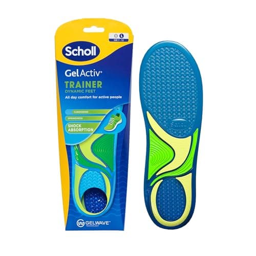 Image of Scholl GelActiv Trainer Insoles for Men, All Day Comfort Running Shoe Insoles, Super Shock Absorption and Springiness with GelWave Technology, UK Size 7-12
