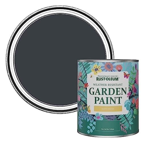 Image of Rust-Oleum Grey Mould-Resistant Garden Paint In Matt Finish - Anthracite (RAL 7016) 750ml