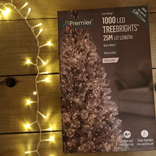 Image of Premier 1000 LED 25m TreeBrights Christmas Lights Warm White Clear Cable