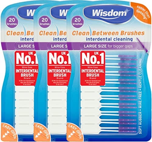 Image of Wisdom Clean Between Interdental Large Purple Brushes - Pack of 3, Total 60