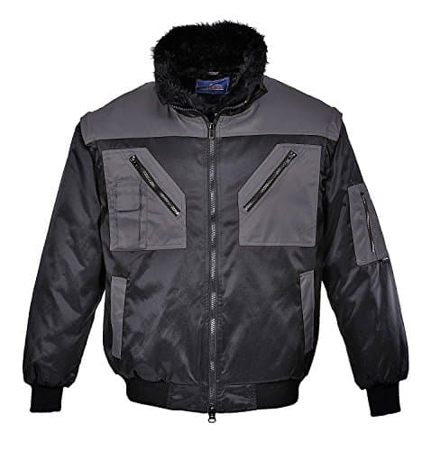 Image of Portwest Two Tone Pilot Jacket, Size: L, Colour: Black/Grey, PJ20BYRL