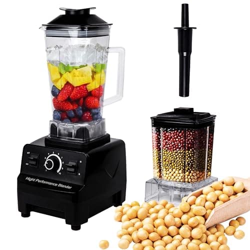 Image of Blenders for Kitchen 4500W, 2L Double Cups Blender Smoothie Maker with 600ml Grinder, Jug Blenders, Smoothie Blender Max 48000 RPM, 6 Sharp Blades,For Liquidisers,Ice,Fruit,Meat